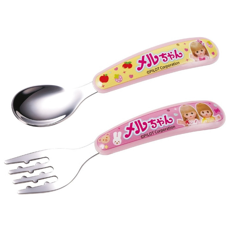 [발주상품 2~4 영업일 후 발송예정] 스케이터 메루짱 캐릭터 스테인리스 베이비 스푼 포크 세트 SFBS1 - 주방·식기 - 하카타몰