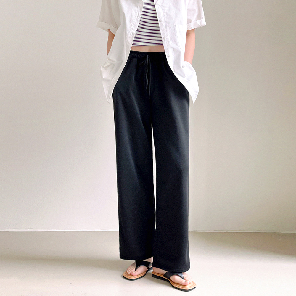 여성 밴딩 와이드핏 롱팬츠 숏롱3단사이즈 원데이핏 ONeday fit - 상품 이미지