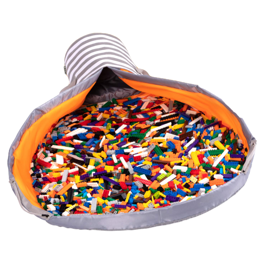 레고 정리함 장난감 수납함 보관함 패브릭 주머니 매트(그레이)