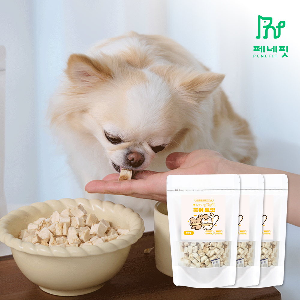 페네핏 강아지 동결건조 트릿 훈련 칭찬 저칼로리 간식 북어, 50g, 3개 - 상품 이미지