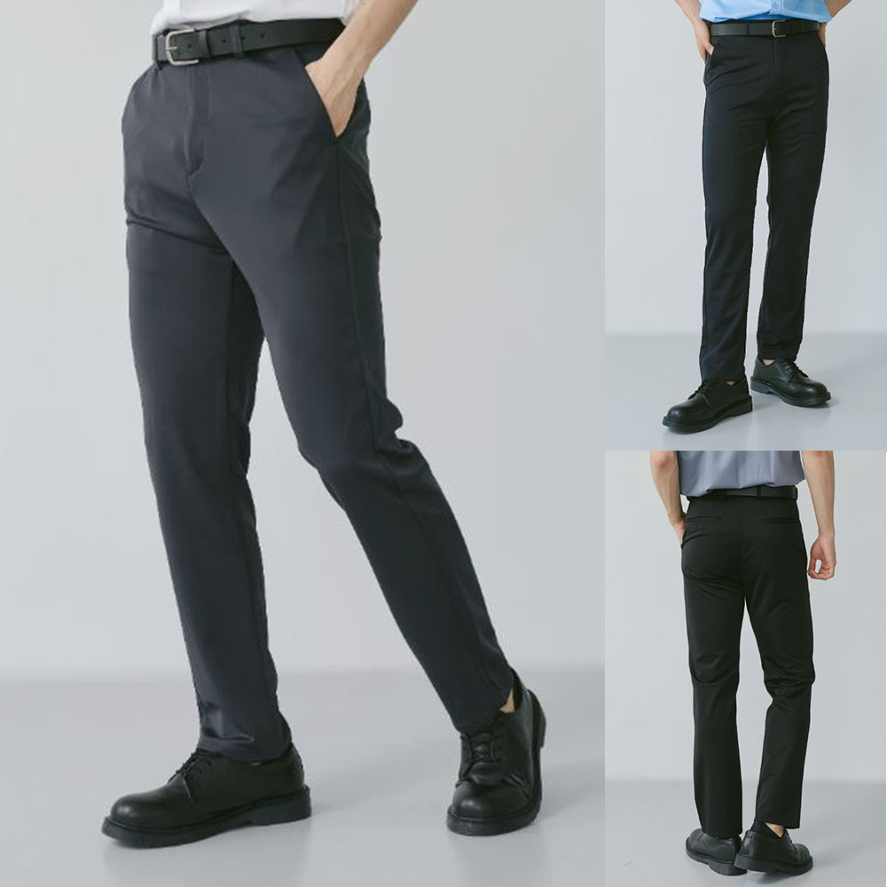남성 무지 정장바지 남자 출퇴근 외출 패션 심플 팬츠 - 상품 이미지