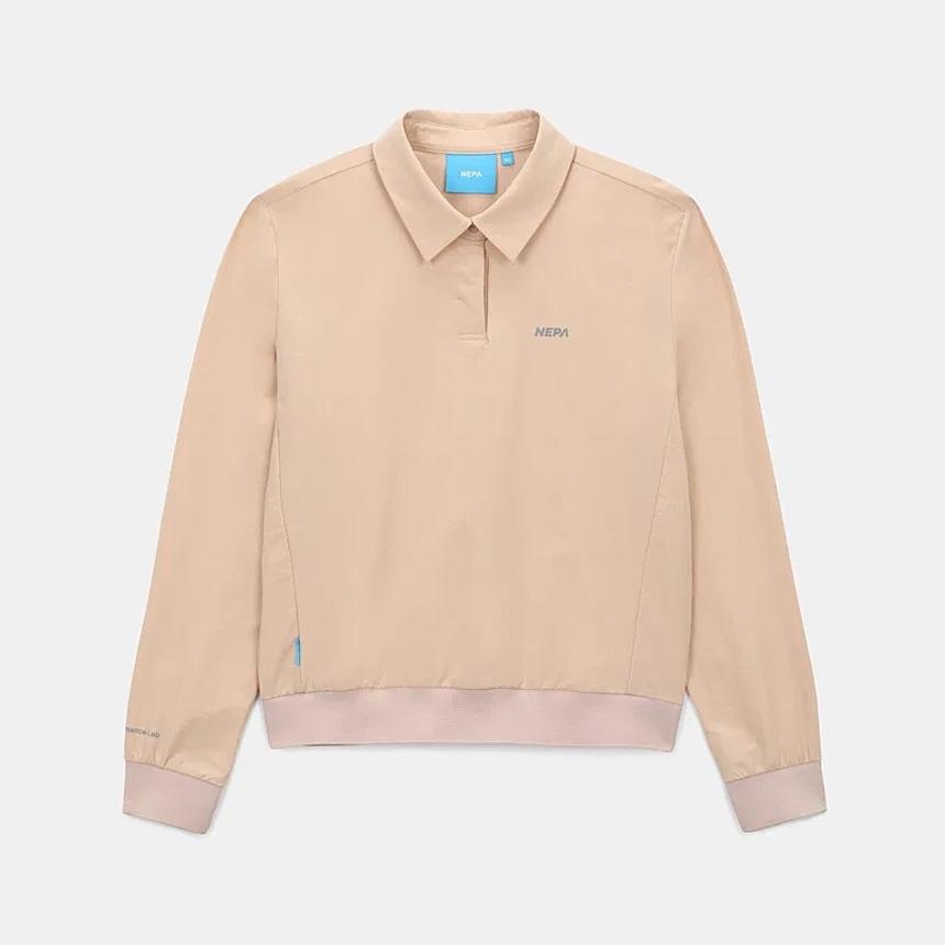 네파 폴로 긴팔 여성 티셔츠 카라 세미 크롭 기능성 - 상세 이미지 5