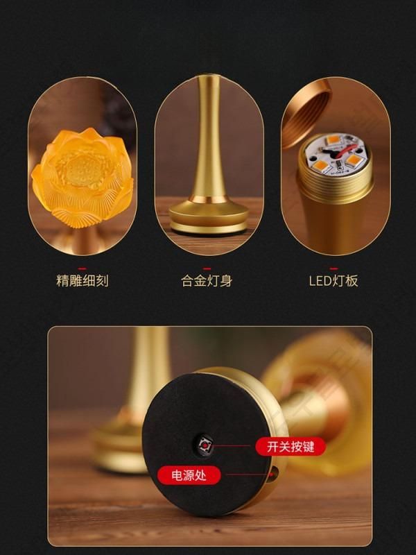 석굴암굿즈 국립중앙박물관기념품 LED 다채로운 유리 연꽃 램프 충전식 인테리어 무드등 거실용 장식 조명 빈티지 스타일 아파트 카페용 방등 - 상세 이미지 4
