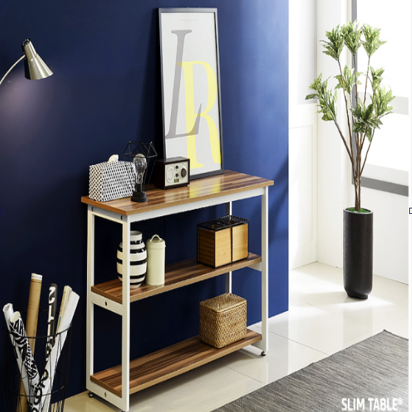 3단선반 1200 거실 다용도수납 테이블 사이드 폭좁은 책상