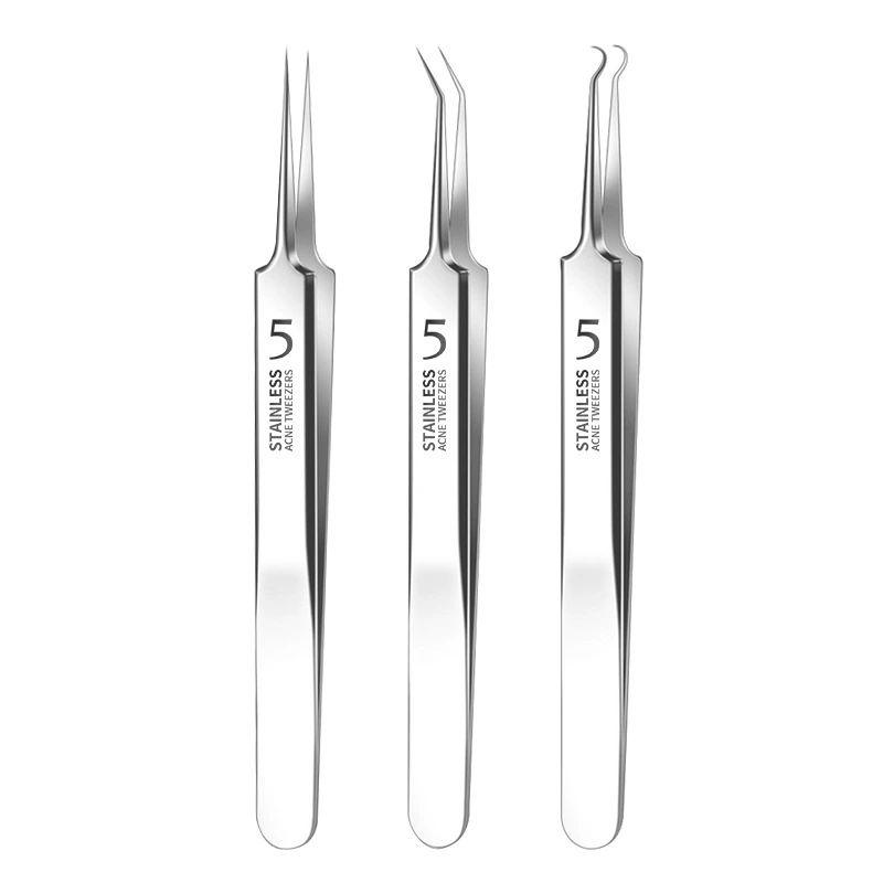 초미세 핀포인트 미용 피부관리 바늘 뷰티살롱 압출 용품 족집게 얼굴 불빛 각질 폴리싱 5번 3핀 검사 플라스틱 케이스 - 상품 이미지