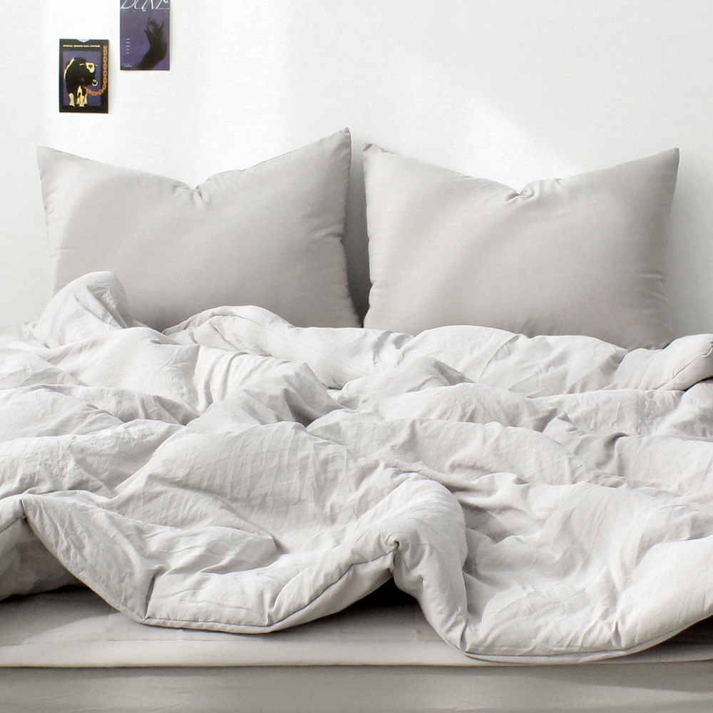 부드러운 아멜리 워싱 사계절 옥수수솜 무봉제 차렵이불 샌드브라운, SS(슈퍼싱글)