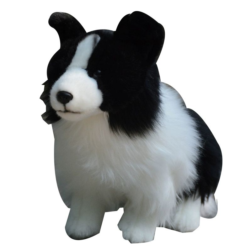 귀여운 보더콜리 인형 동물 개 안고자는 강아지 검정화이트 신장 40cm 서 있는 27cm - 상세 이미지 5