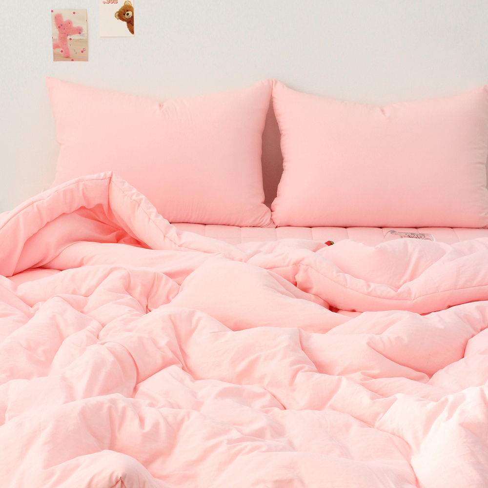 부드러운 아멜리 워싱 사계절 옥수수솜 무봉제 차렵이불 체리 블라썸, SS(슈퍼싱글)