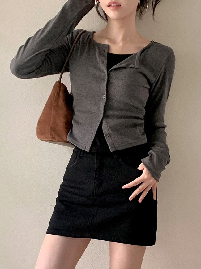 배색 레이어링 가디건 티셔츠 ts4712 - 상세 이미지 2