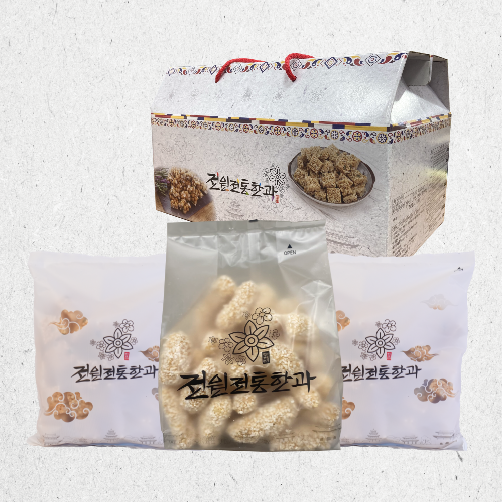수제 조청 유과 쌀 강정 선물세트 찹쌀 손가락한과 오꼬시 명절선물 - 메인 이미지