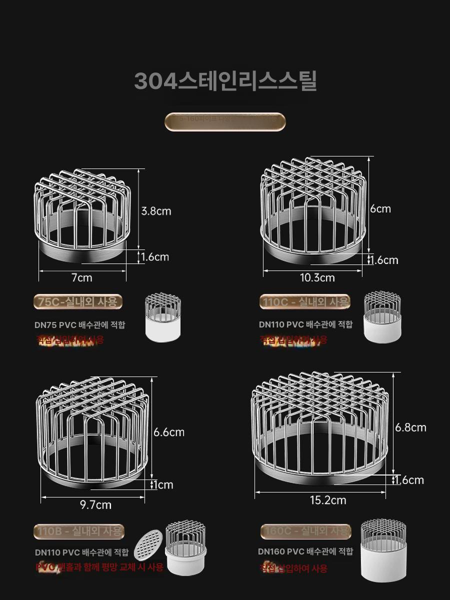 옥상 트랩 옥상망 쓰레기방지 필터 마개 막힘 배수구 낙엽망 건물 하수구마개 거름망 분리 사각관 9x14CM - 상세 이미지 5