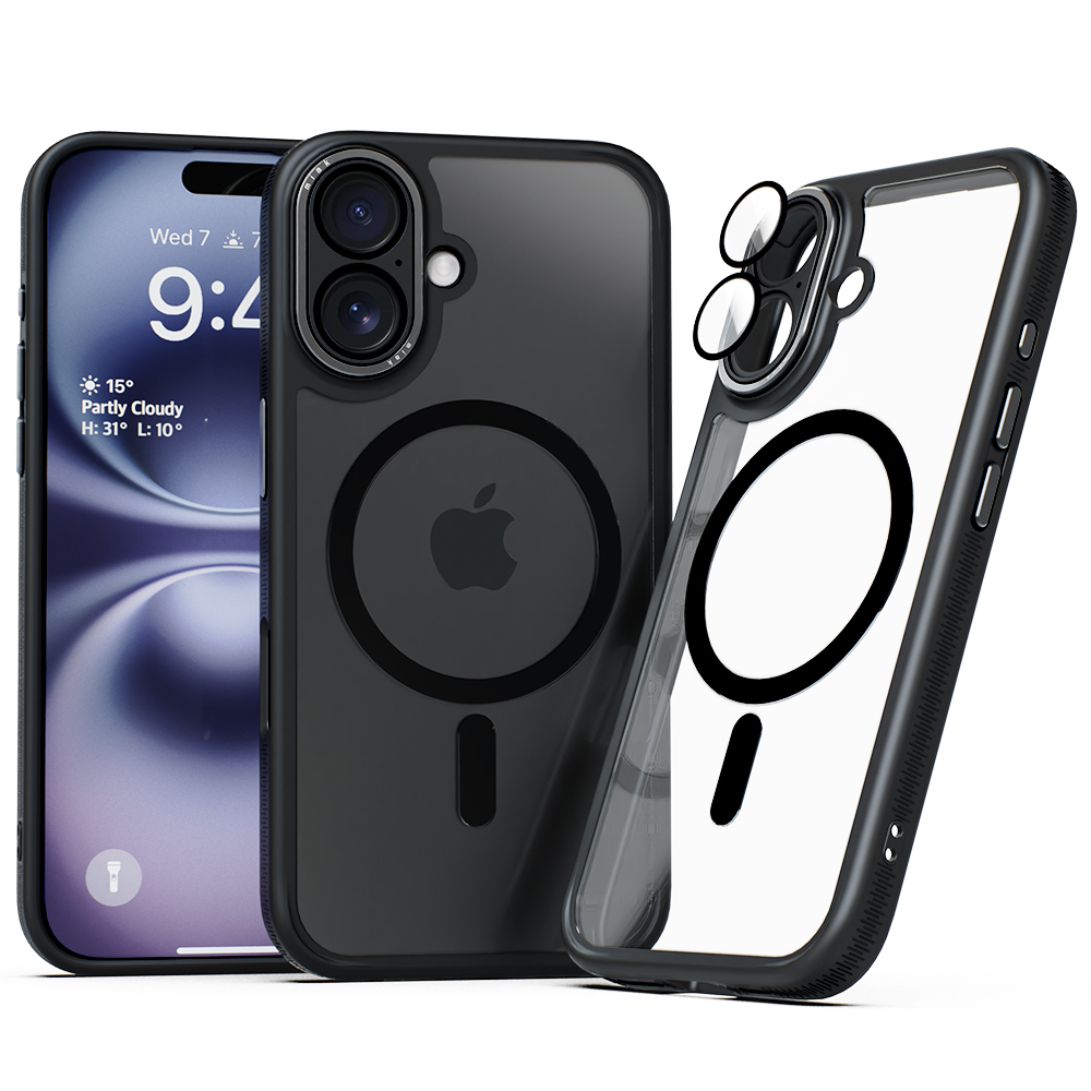 미아크 렌즈보호 풀커버 맥세이프 케이스 블랙, 아이폰17