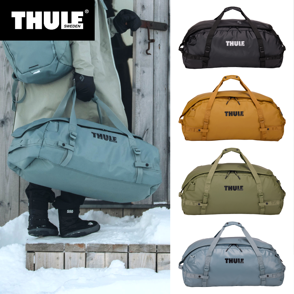 툴레 뉴 캐즘 캠핑 여행용 스포츠 방수 가방 더플백 겸용 90L, 블랙