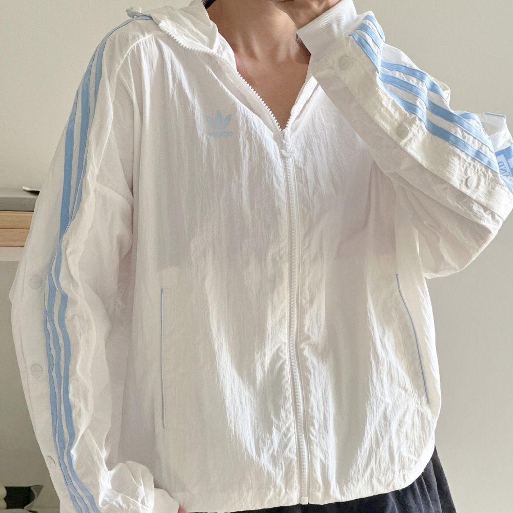 아디다스 아디브레이크 러닝 집업 후드 자켓 화이트