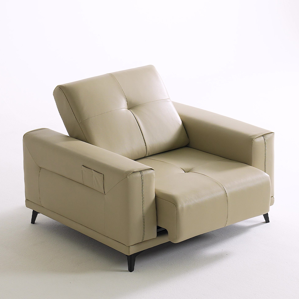 스코나 더스빌 하이브리드 레더 모션 슬라이딩 무빙 침대 1인 리클라이너 소파