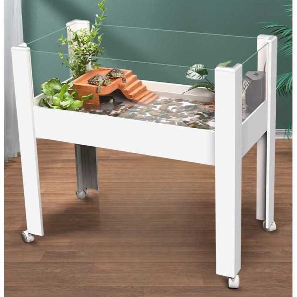 반수생 수조 어항 수생 거북 도마뱀 파충류 사육장 60cm 사육장+바퀴 - 상품 이미지