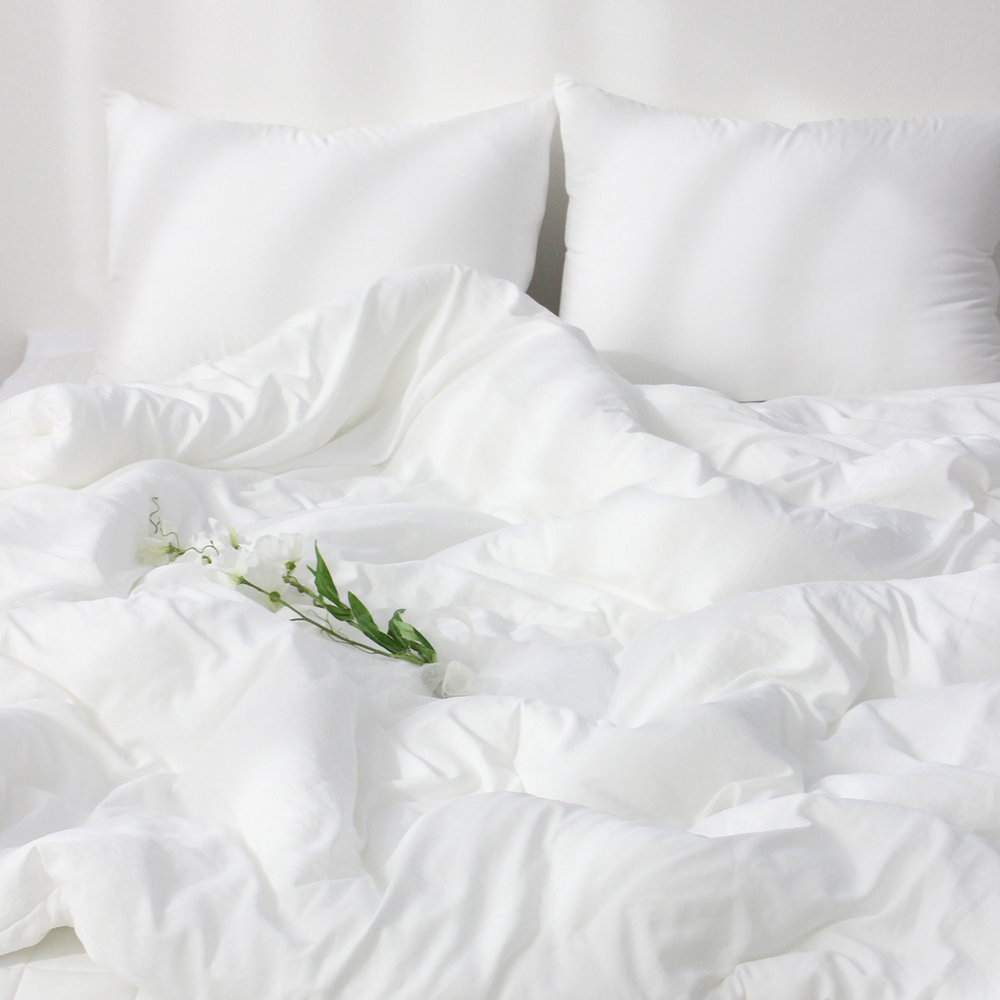 부드러운 아멜리 워싱 사계절 옥수수솜 무봉제 차렵이불 멜로우 화이트, SS(슈퍼싱글)