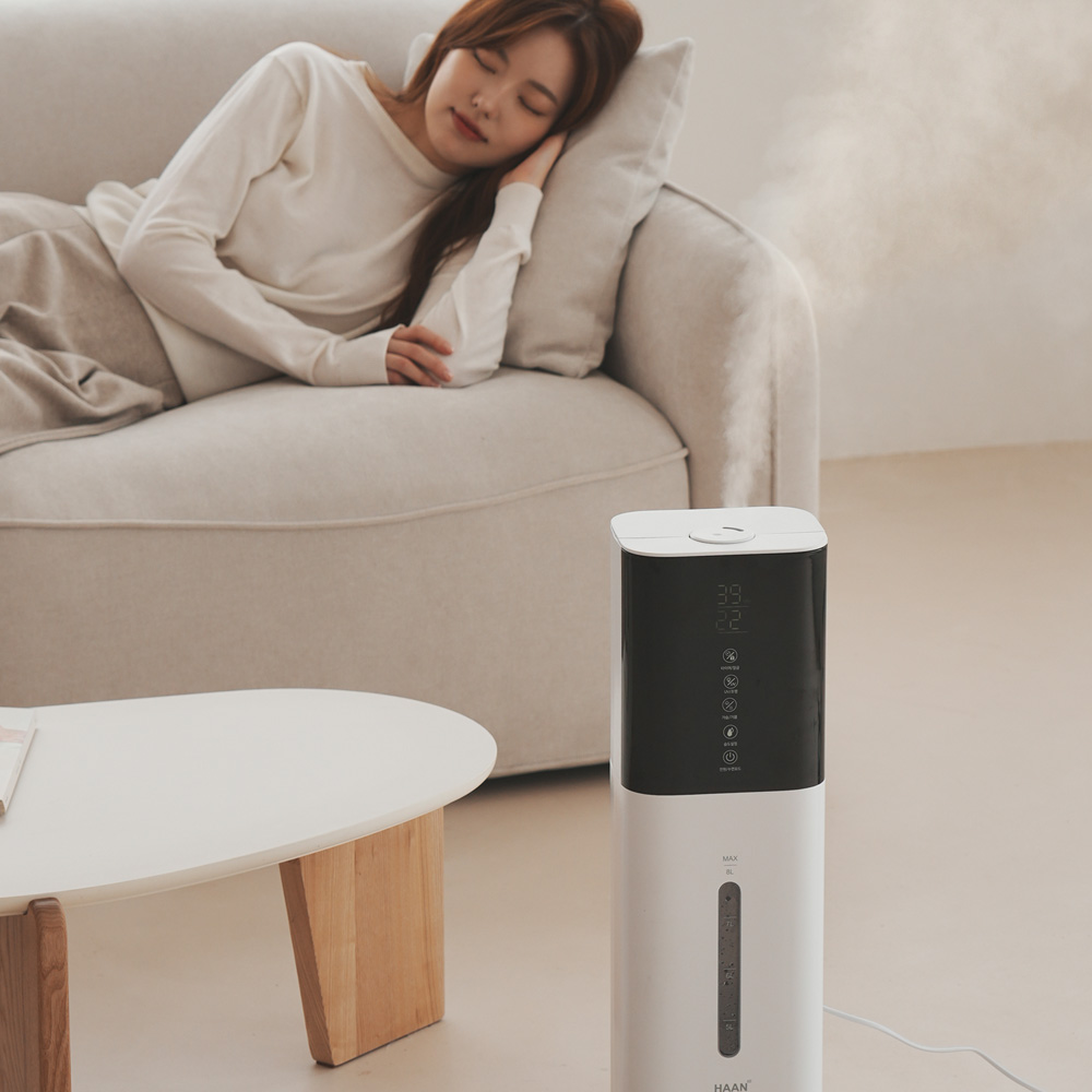 가정용 8L 복합식 가습기 타워형 무드등 대용량 간편세척 HD600A