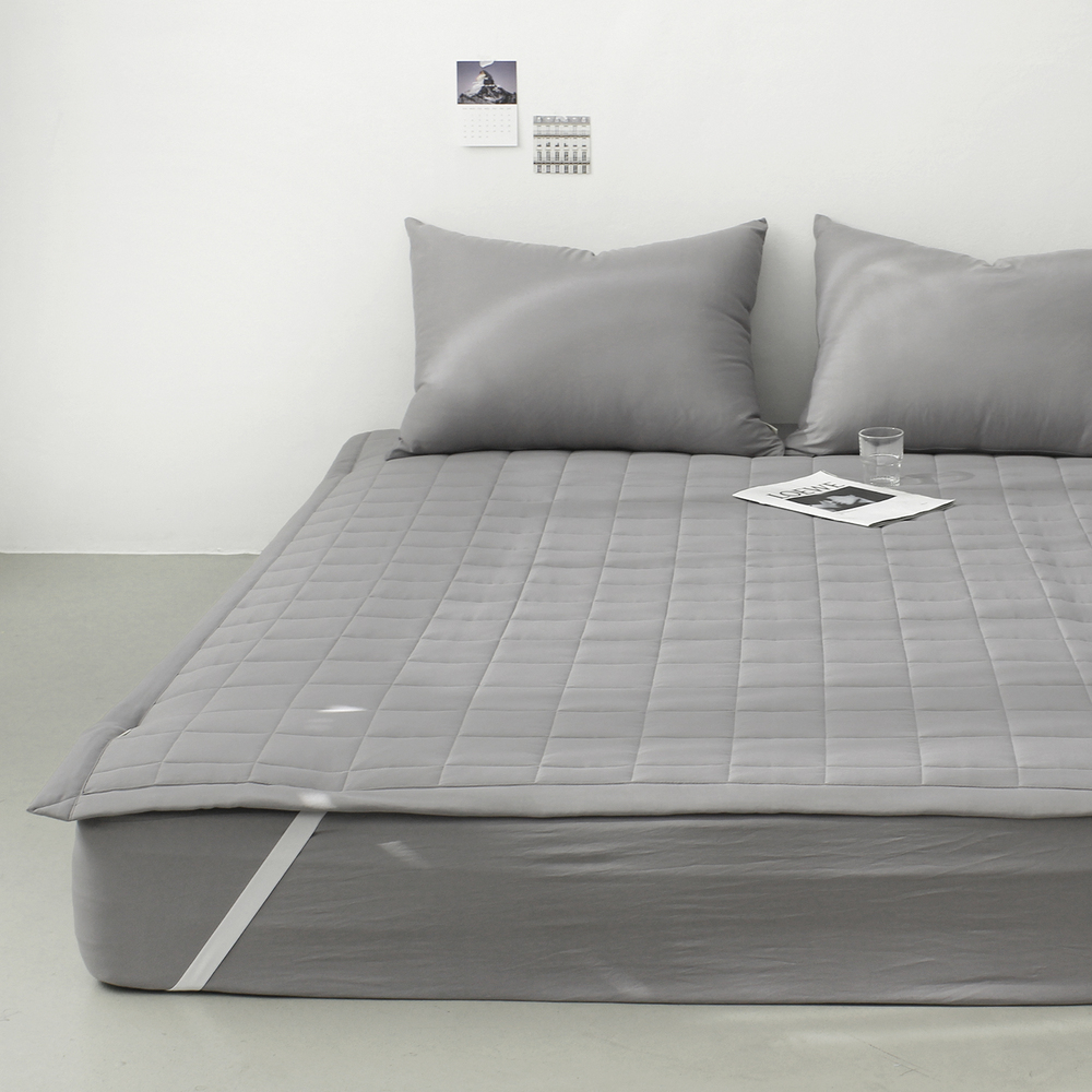 부드러운 아멜리 워싱 고정밴딩 침대패드 얼티 그레이, SS(슈퍼싱글)