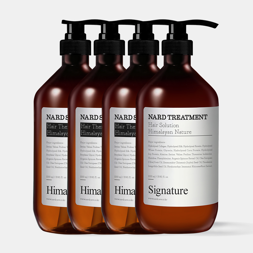 [3+1] 나드 시그니처 샴푸 1L 3개 나드 시그니처 트리트먼트 1L 1개