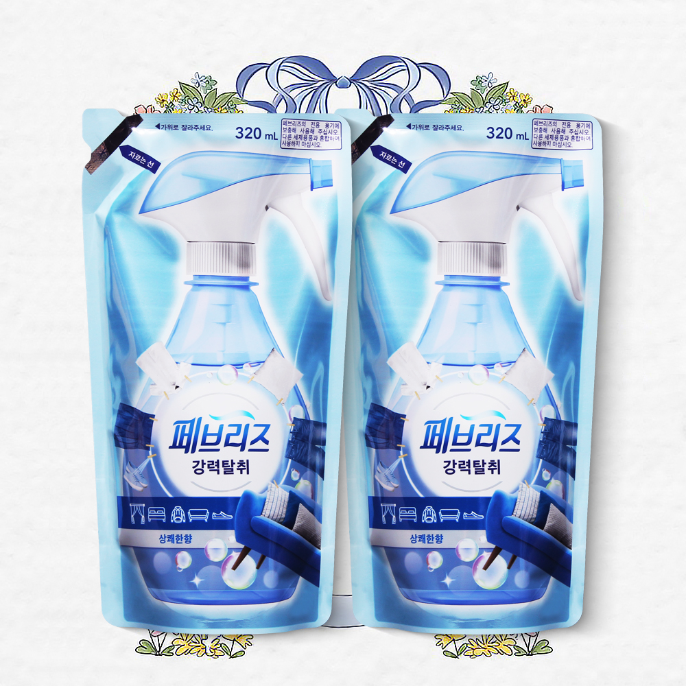 페브리즈 리필 상쾌한향 섬유탈취제 320ml 2개 강력탈취 섬유향수 - 메인 이미지