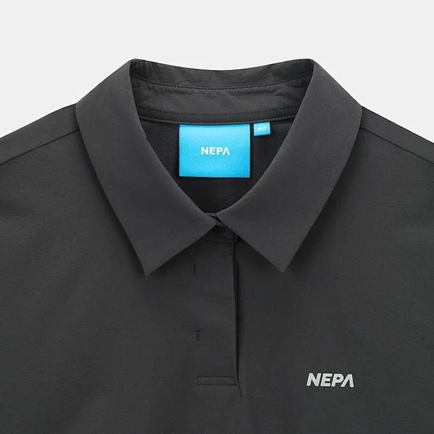 네파 폴로 긴팔 여성 티셔츠 카라 세미 크롭 기능성 - 상세 이미지 4