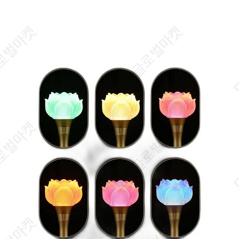 석굴암굿즈 국립중앙박물관기념품 LED 다채로운 유리 연꽃 램프 충전식 인테리어 무드등 거실용 장식 조명 빈티지 스타일 아파트 카페용 방등 - 상세 이미지 2