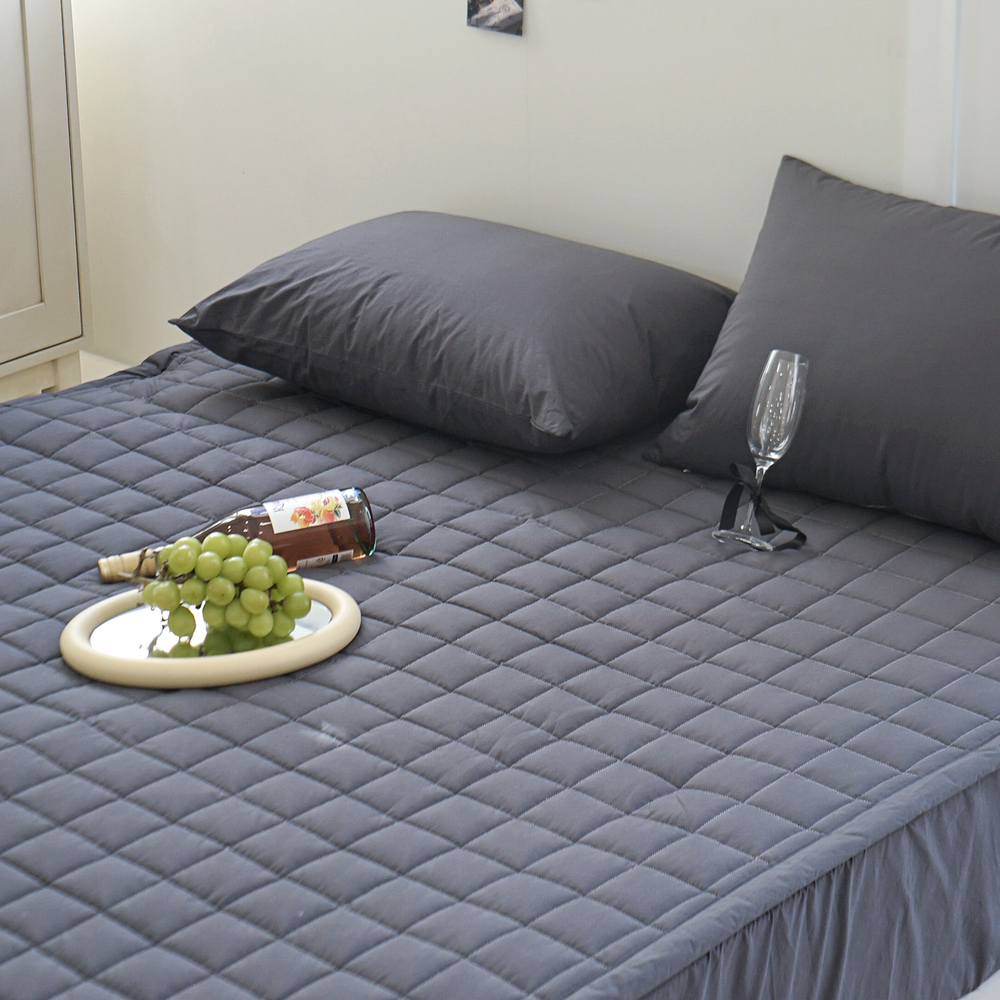 허쉬 60수 고밀도 바이오워싱 순면 고정밴딩 침대패드 딥차콜, SS(슈퍼싱글)