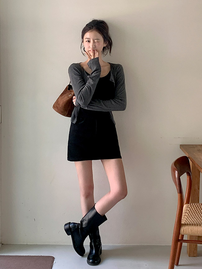 배색 레이어링 가디건 티셔츠 ts4712 - 상세 이미지 3