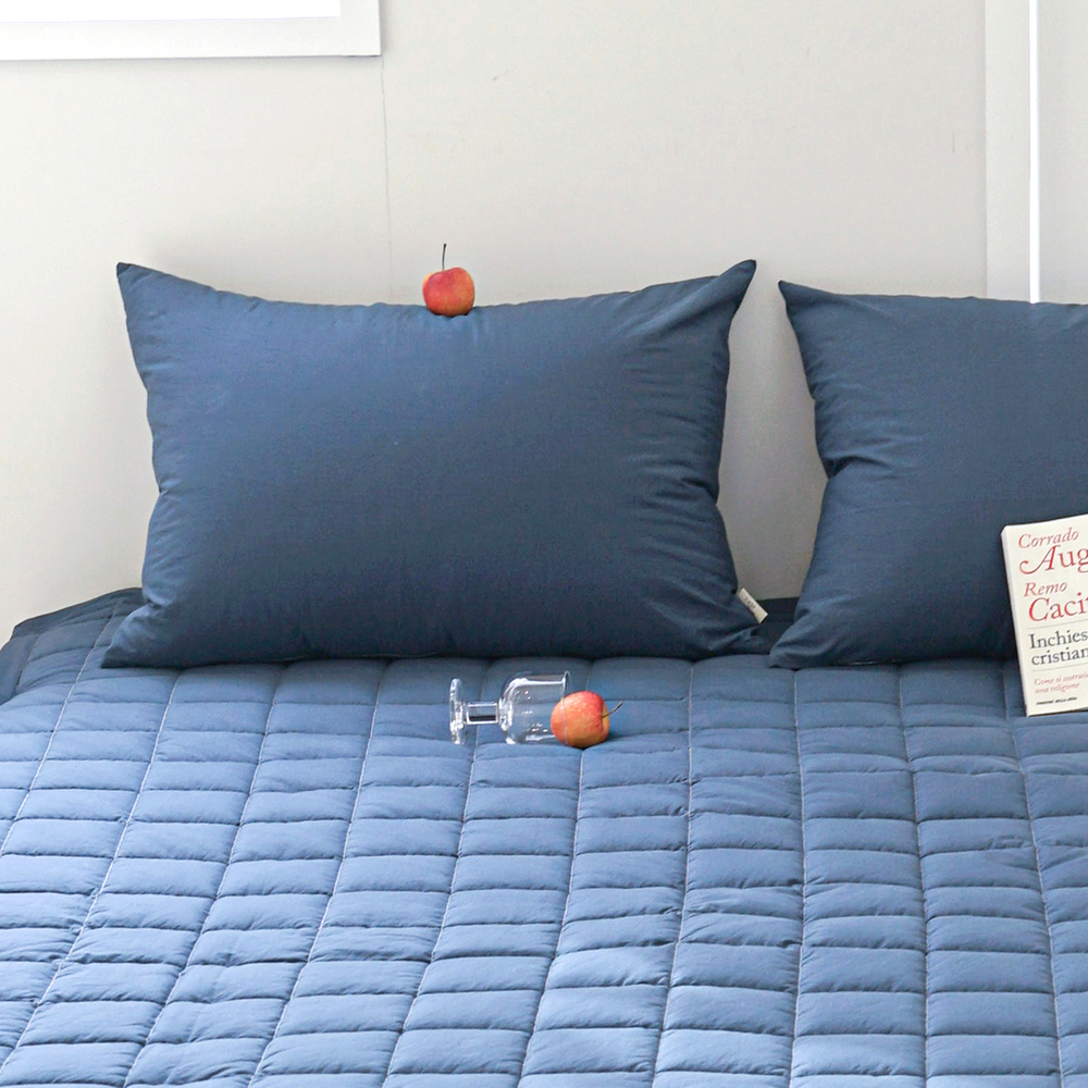 허쉬 60수 고밀도 바이오워싱 순면 베개커버 녹턴 네이비, 40x60cm