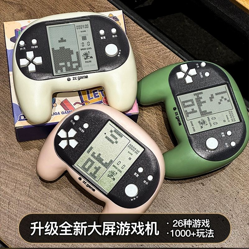 솔비에 레트로게임기 오락기 콘솔 가정용 미니 휴대용 오락실 고전게임 먹그린 손잡이 대화면 26종 배터리형 - 상세 이미지 4