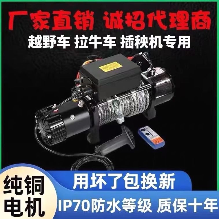 전동 운반 크레인 윈찌 차량용 윈치 리모컨 견인 무선 호이스트12V 전기 12V 4500lbs 와이어 - 상세 이미지 3