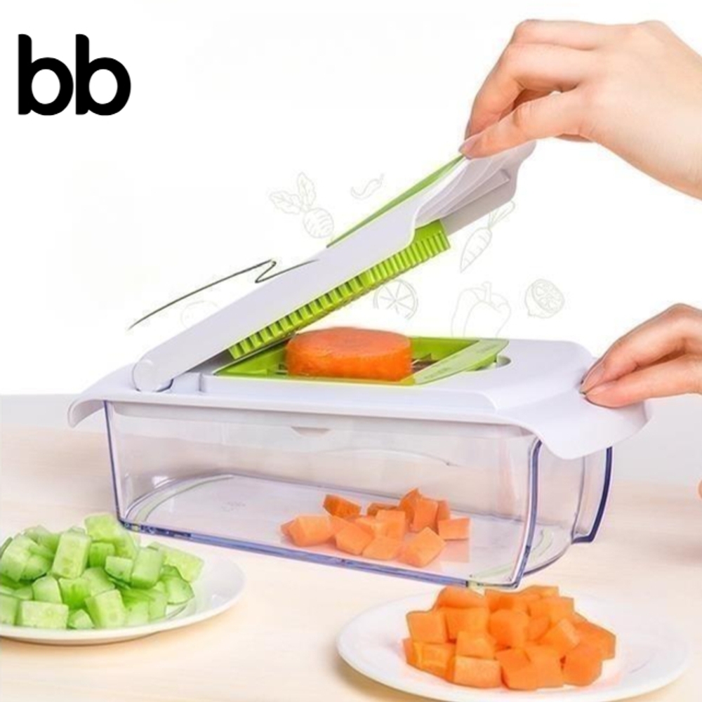 큐브채칼 깍뚝썰기 감자 당근 양파 커터 사각 깍둑썰기 슬라이서 다기능 스테인리스 빨간색 - 상세 이미지 2