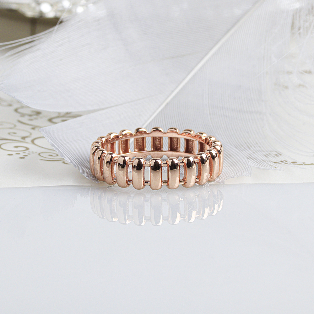 14K 뺑돌이 반지 라운드 스틱 남자 두꺼운 레이어드 금반지 커플링 사다리 엥게이지 5mm - 상세 이미지 2