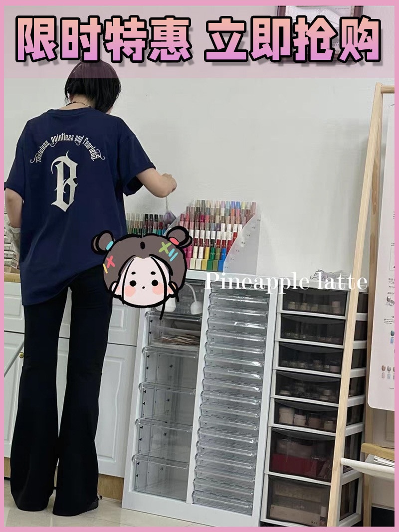네일서랍장 진열장 용품 선반 대형 수납장 제품 보관함 아크릴 화이트 정리 - 상세 이미지 3