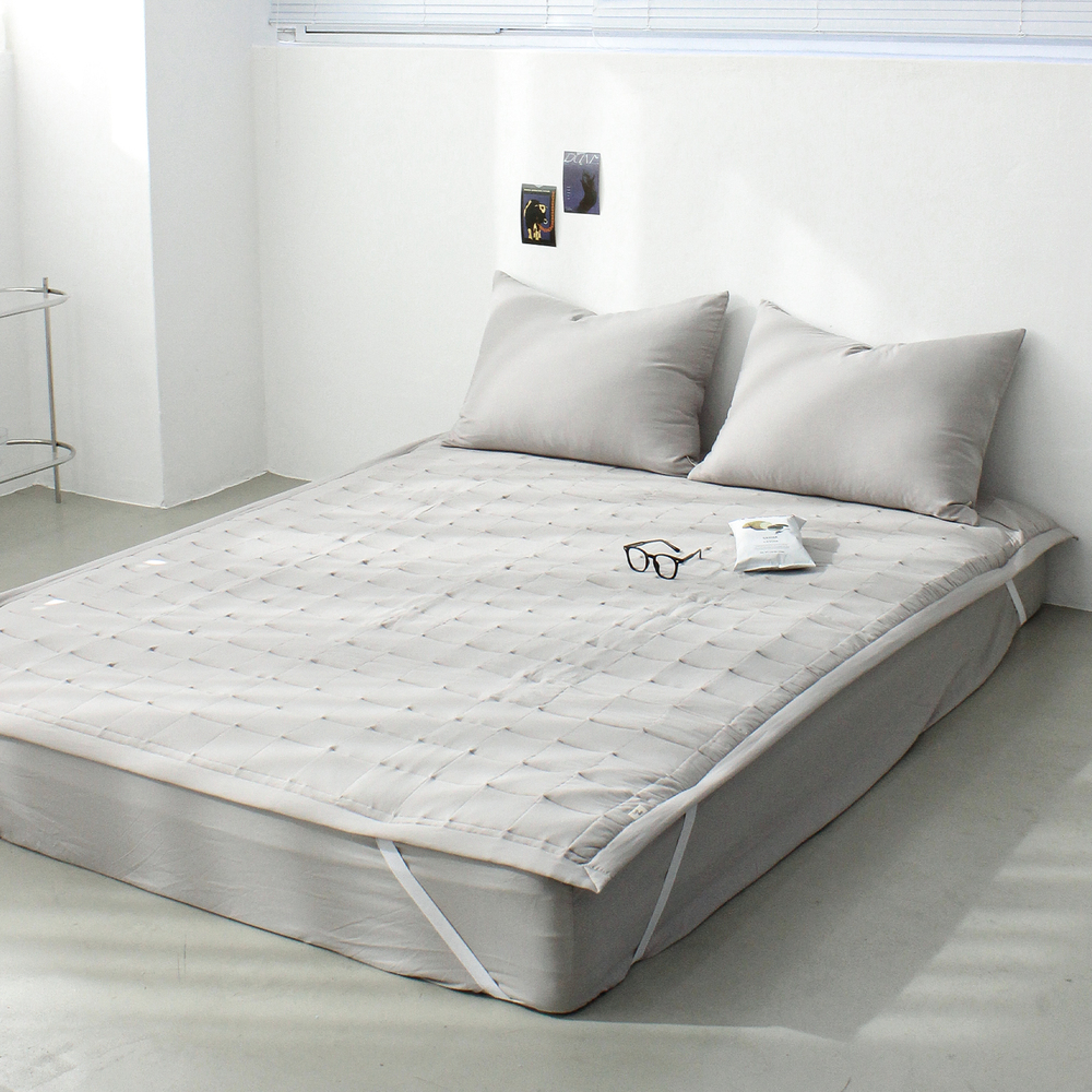 부드러운 아멜리 워싱 고정밴딩 침대패드 샌드브라운, DK(더블킹)