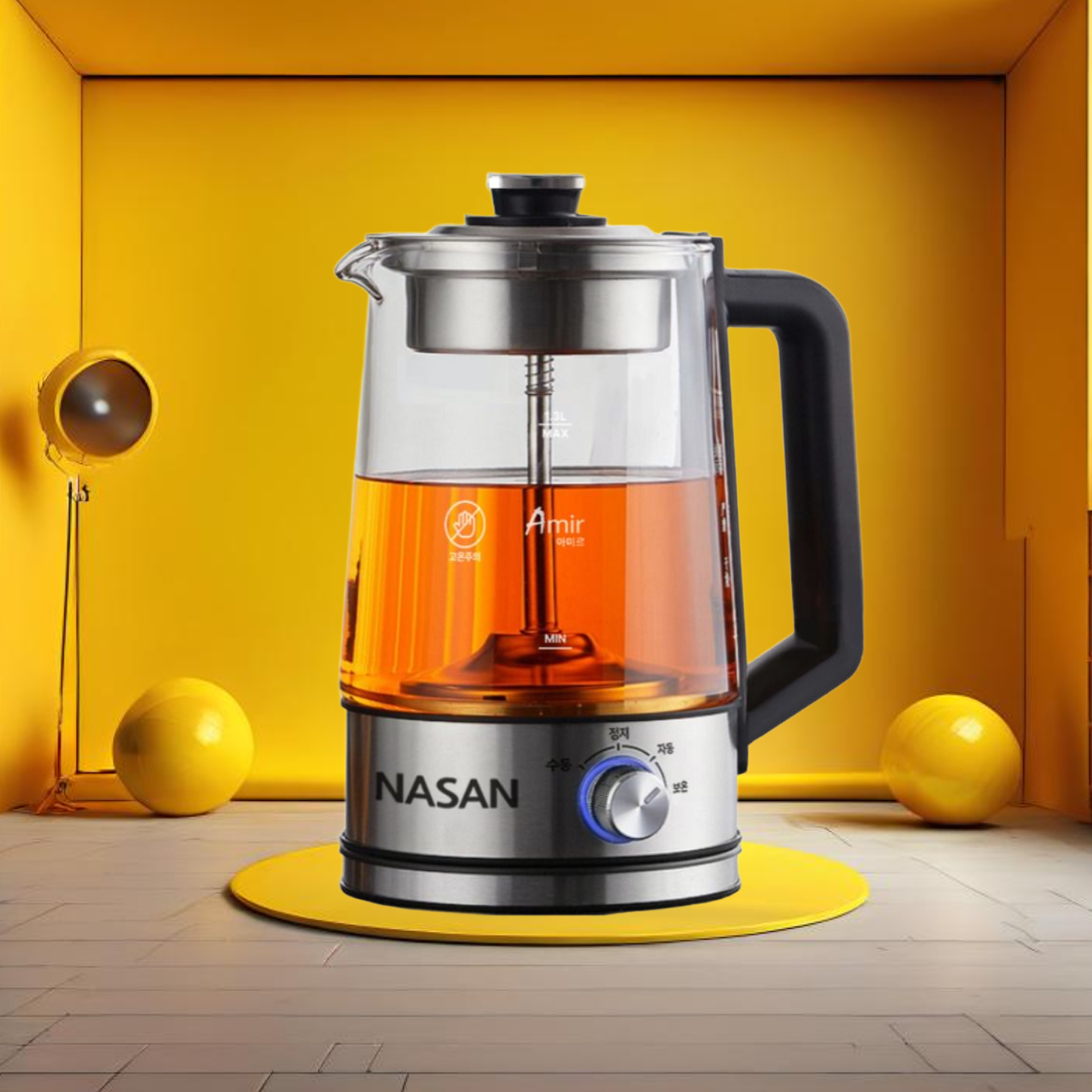 스텐 유리 전기 주전자 온도 조절 커피 포트 분유 포트기