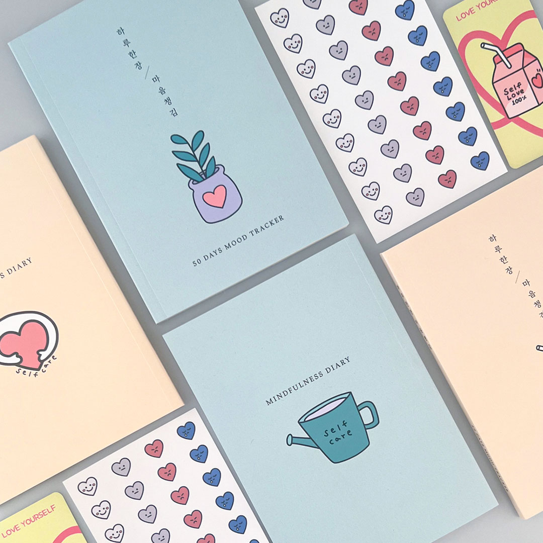 웰리너리 하루한장 마음챙김 마음치유 감정 일기 노트 다이어리 위클래스 제품 이미지