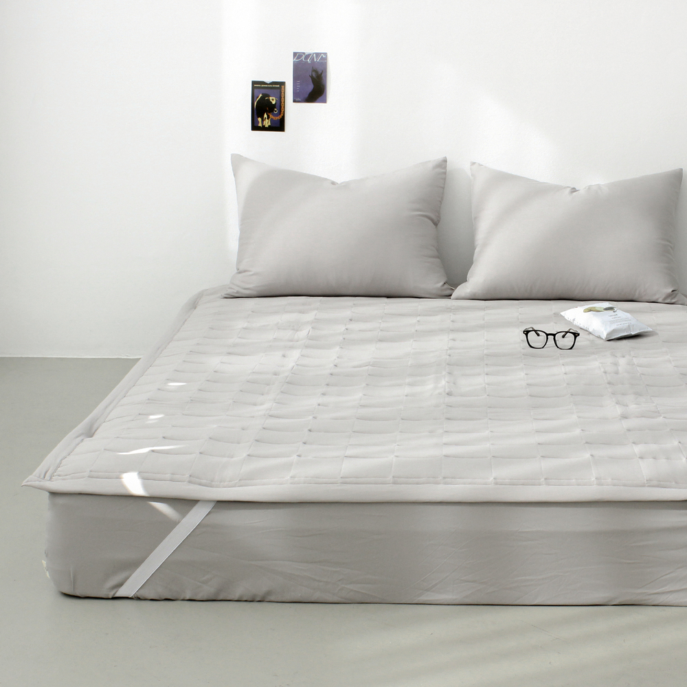 부드러운 아멜리 워싱 고정밴딩 침대패드 샌드브라운, DK(더블킹)