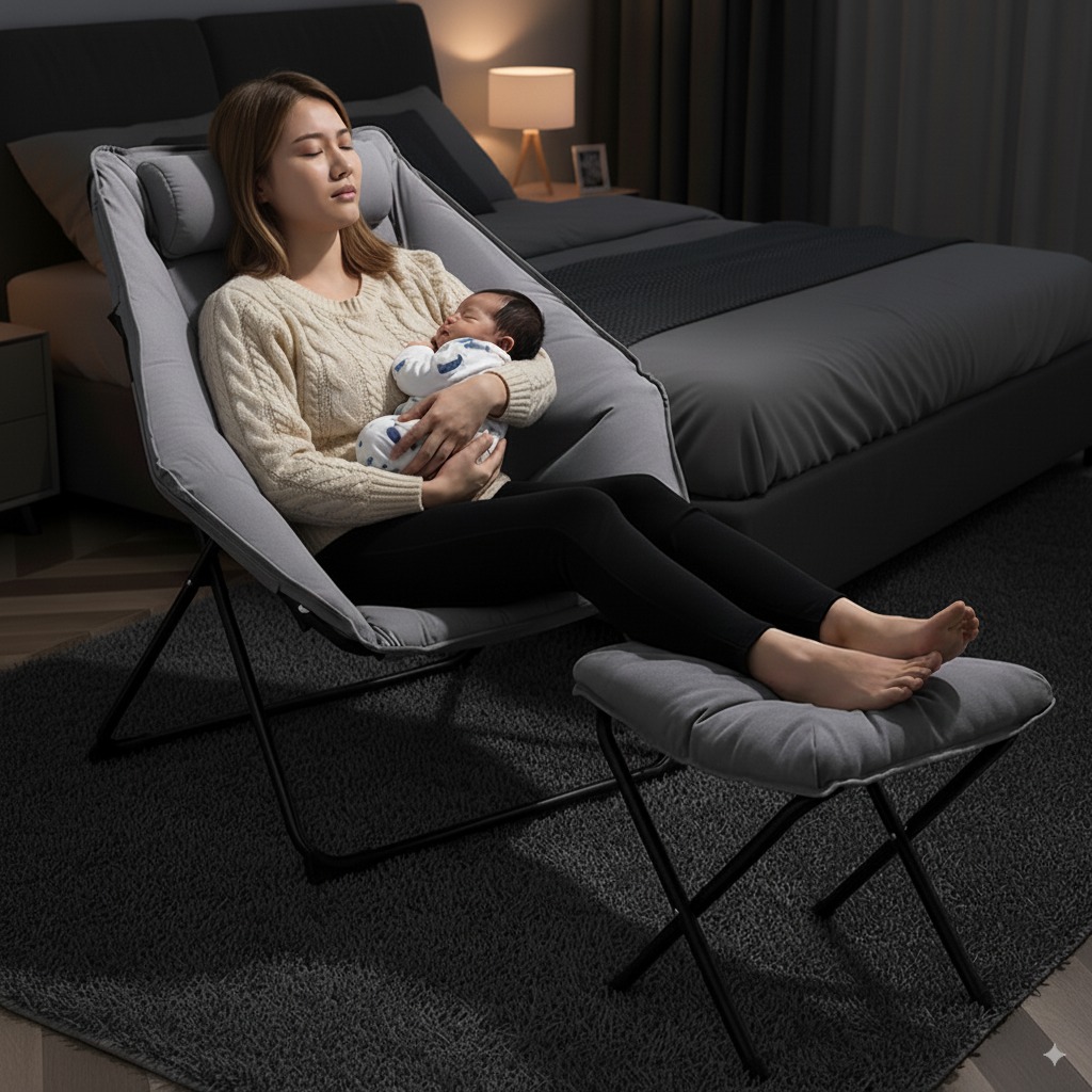 수유의자 안락 수면 소파 독서 1인용 임산부 역류성식도염 코지백서(스툴포함)