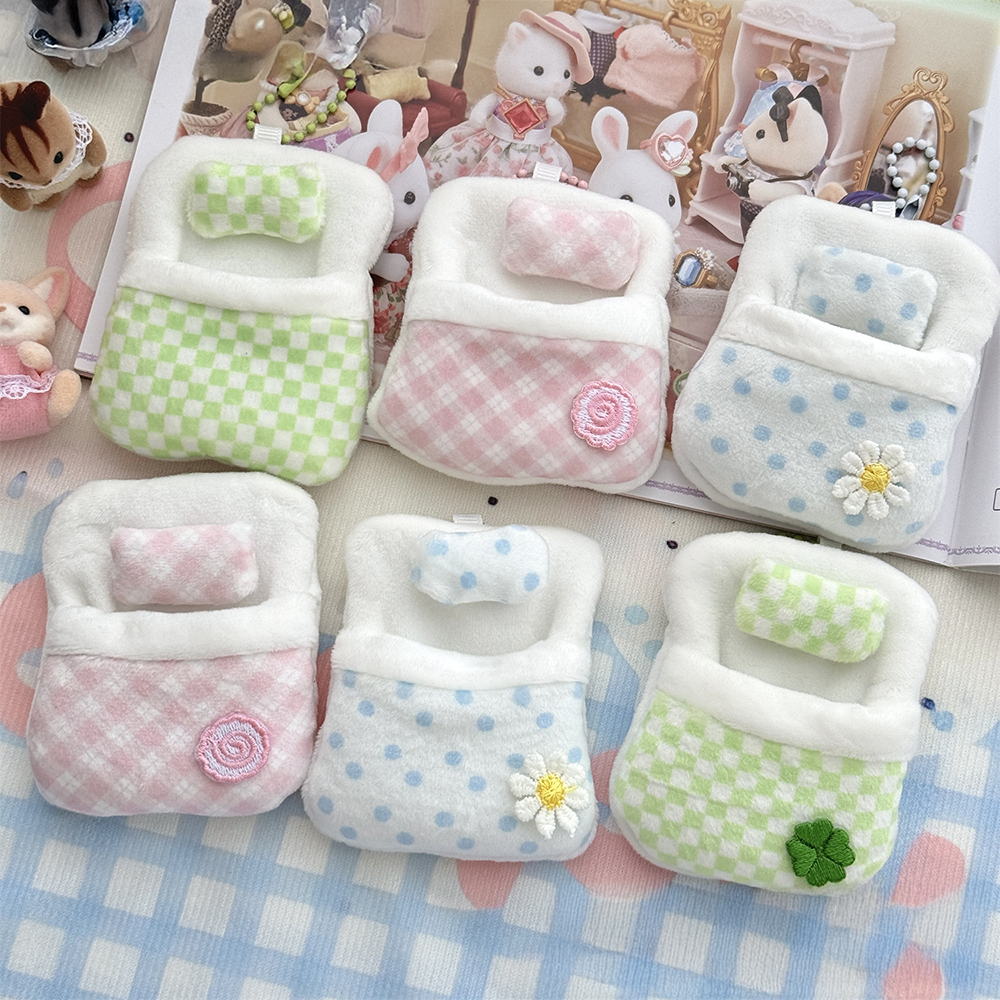 인형 미니 이불 키링 6~8cm 미니어쳐 침대 소품 솜이불 굿즈 꾸미기 이미지 8