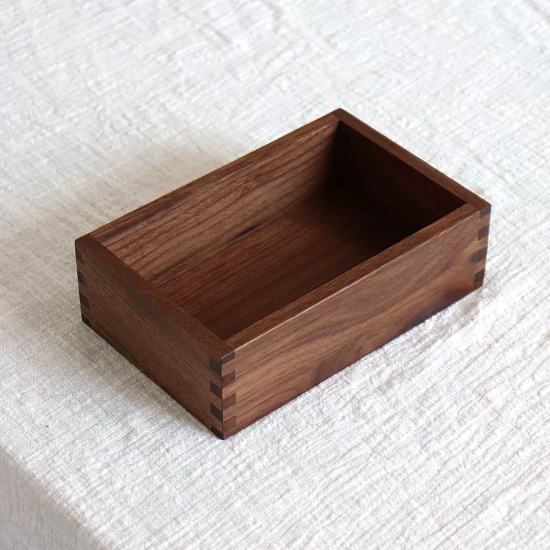 원목 월넛 다용도 미니박스 선반 수납 정사각형 15x15x6.5CM - 상품 이미지