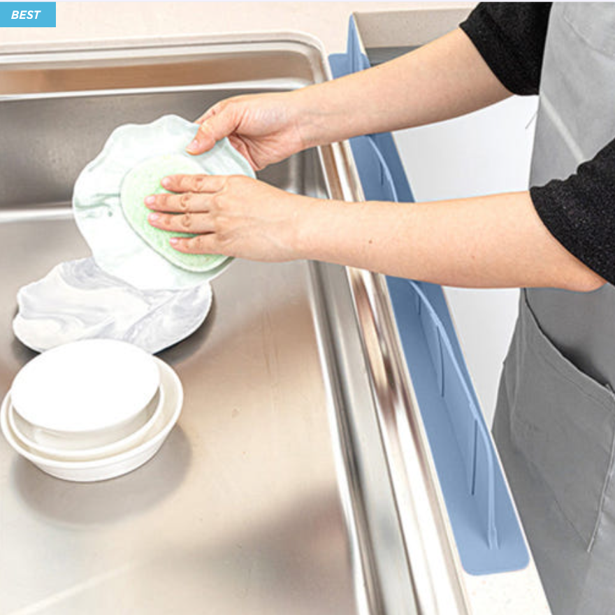 [와이드] 싱크대 실리콘 물막이 물받이 설거지 물튀김방지 가림막 워터펜스 75cm