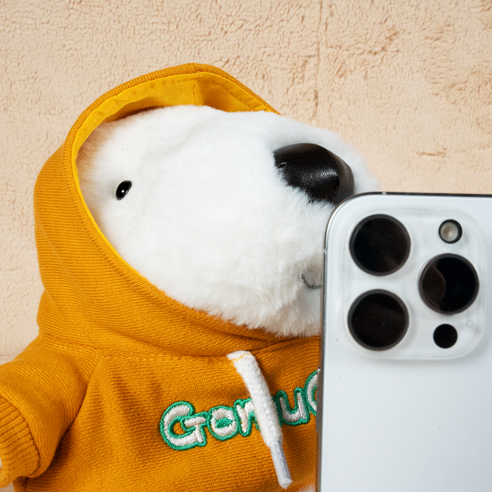 고무고무 옐로우 후드 북극곰 인형 17cm - 상세 이미지 4