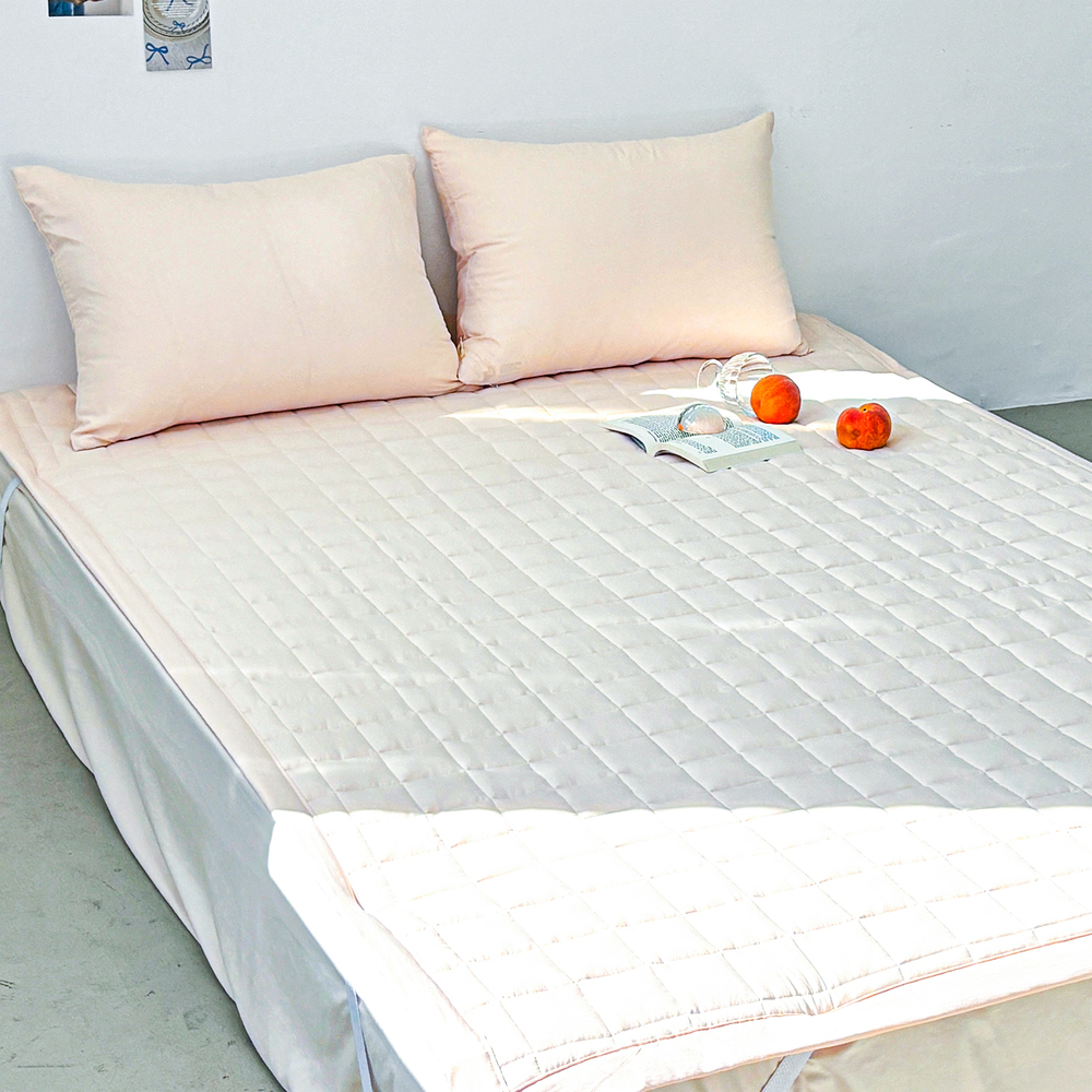 부드러운 아멜리 워싱 고정밴딩 침대패드 줄리엣 피치, DK(더블킹)