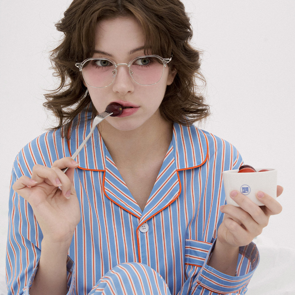 [해원'Pick/2PACK] 실크핏 시에르 긴팔 카라 커플 잠옷 세트 홈웨어 - 상세 이미지 4
