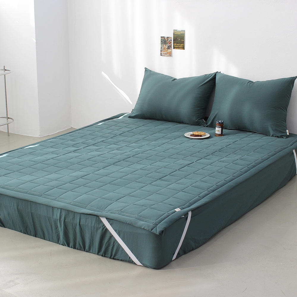 부드러운 아멜리 워싱 고정밴딩 침대패드 레인 포레스트, SS(슈퍼싱글)