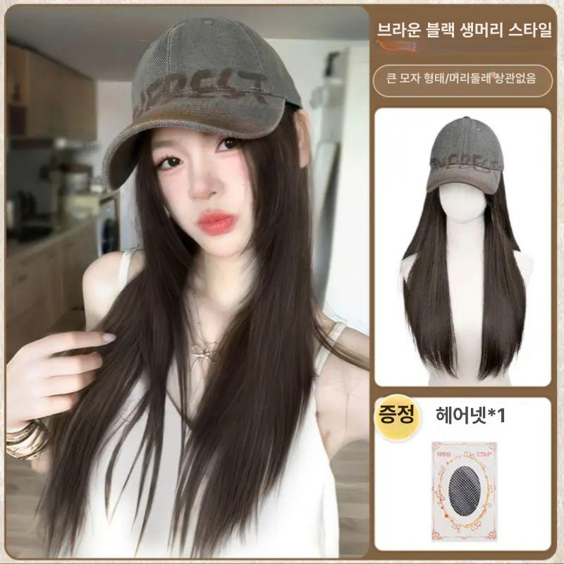 가발달린모자 항암가발 모자가발 업그레이드 하드핏 모자 블랙티 A 이미지 7