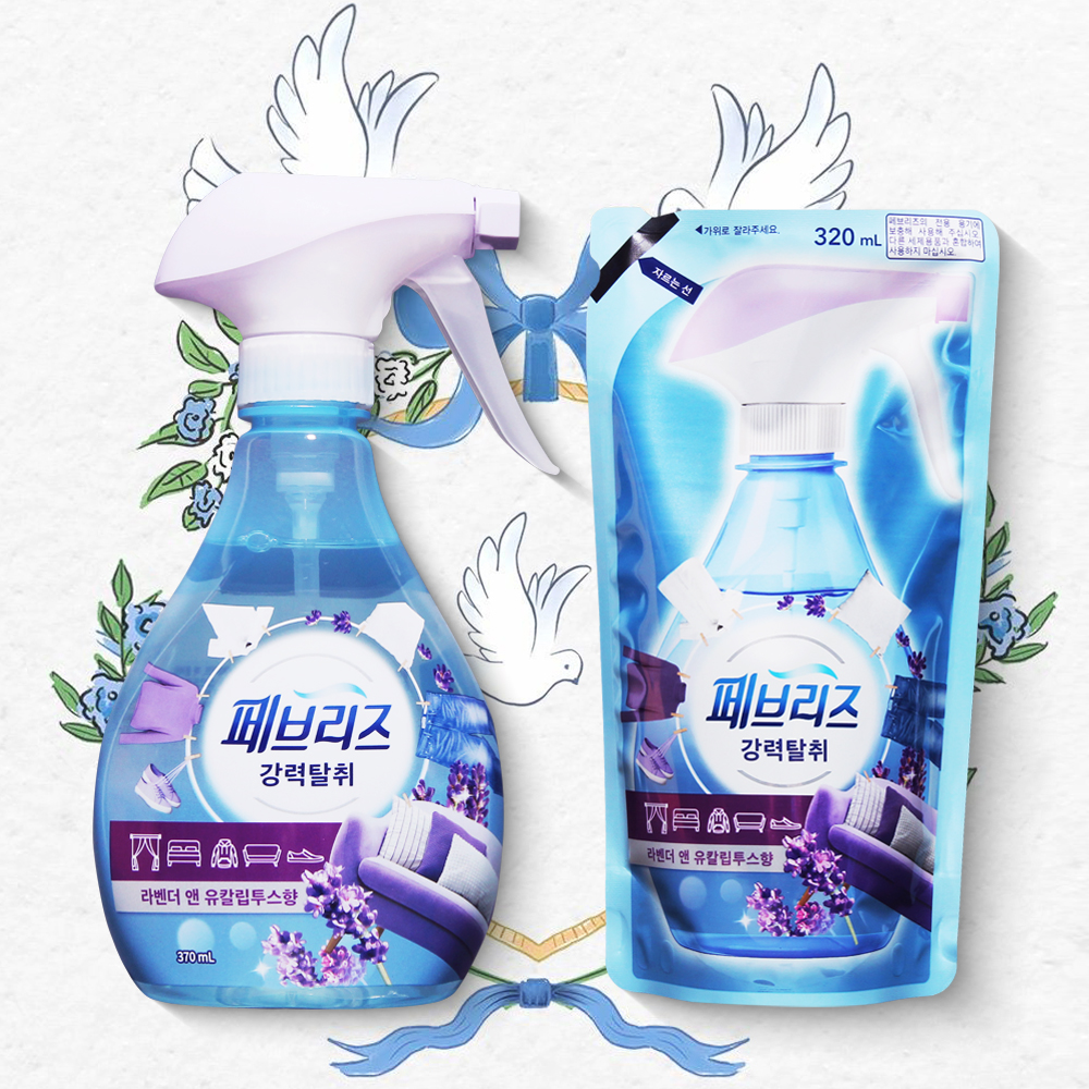페브리즈 라벤더 앤 유칼립투스 섬유탈취제 본품 370ml 1개 + 리필 320ml 1개 - 메인 이미지