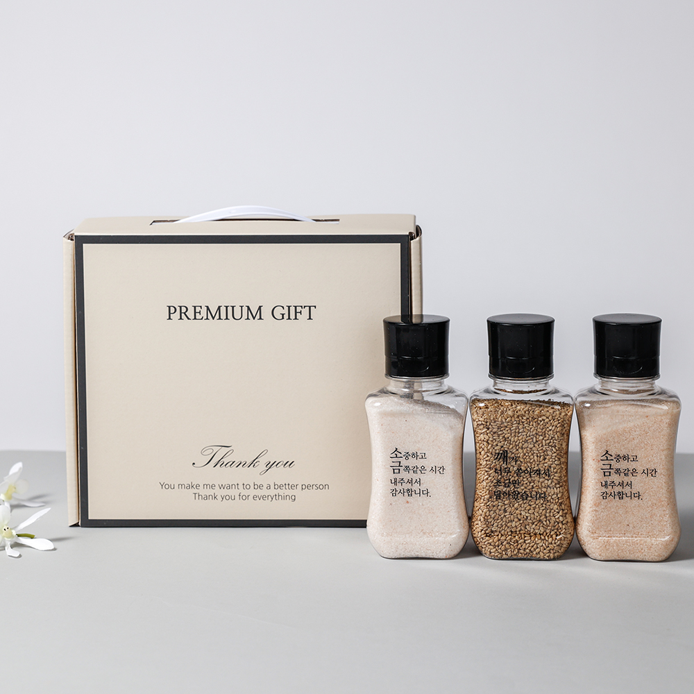 맛소담 결혼식답례품 돌잔치 결혼 돌 웨딩 칠순 장례식 깨소금 답례품 3종 선물세트 - 상세 이미지 2